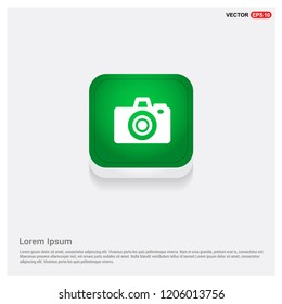 Photo camera iconGreen Web Button - Free vector icon
