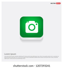 Photo camera iconGreen Web Button - Free vector icon