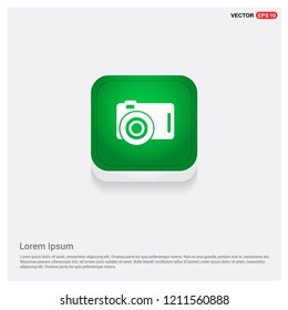 Photo camera iconGreen Web Button - Free vector icon