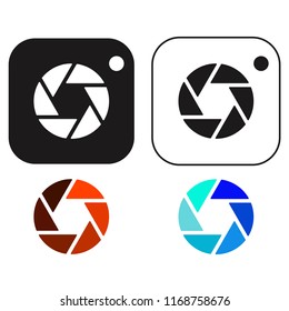 Photo camera icons. Flat design camera icons. Digital application pictogram. Vector design illustration.