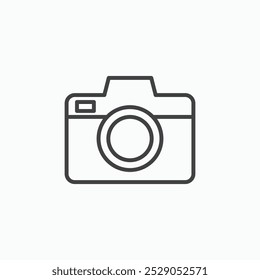 Photo Camera icons set. filled and line illustration