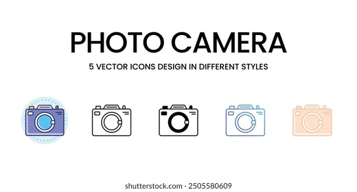 Photo Camera icons vector set stock illustration