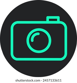 photo camera icon,technology icon on black background,stock vector