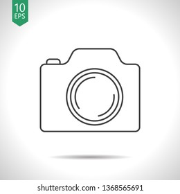 photo camera illustration. Taking picture flat vector icon