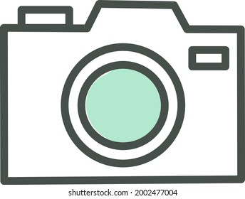 Cámara fotográfica, ilustración, vector sobre fondo blanco.