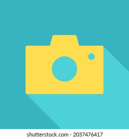 Photo camera, illustration, vector, on a white background.