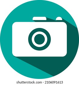 Fotokamera, Illustration, Vektorgrafik auf weißem Hintergrund.
