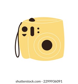 Cámara fotográfica aislada en fondo blanco. Ilustración vectorial.