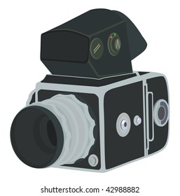 Photo camera isolated on the white background