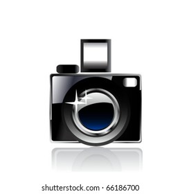 Photo camera isolated on white