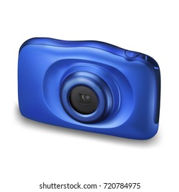 Photo camera isolated on white. Vector illustration.