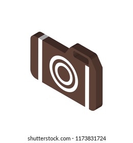 Photo camera isometric left top view 3D icon