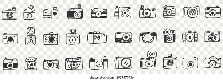 Photo camera with lens doodle set