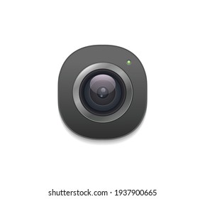 Photo camera Lens icon in realistic style