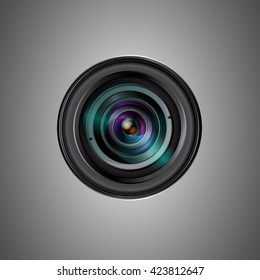 Photo camera lens. Isolated vector image