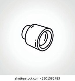 photo camera lens line icon vector. photo camera lens outline icon.
