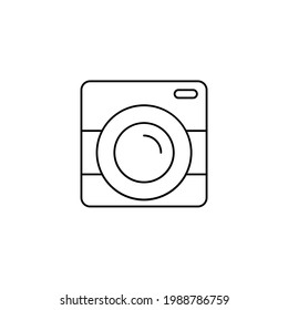 photo camera Line Icon Isolated On White Background