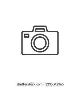 Photo camera line icon. linear style sign for mobile concept and web design. Digital camera outline vector icon. Symbol, logo illustration. Pixel perfect vector graphics