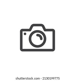 Photo camera line icon. linear style sign for mobile concept and web design. Camera outline vector icon. Symbol, logo illustration. Vector graphics