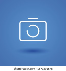 photo camera line icon, outline vector illustration.