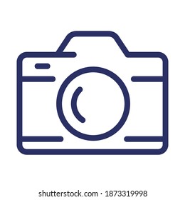 photo camera line icon, outline vector illustration.
