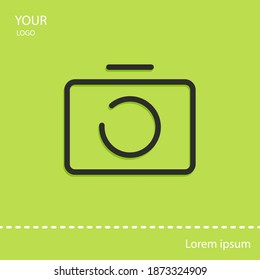 photo camera line icon, outline vector illustration.