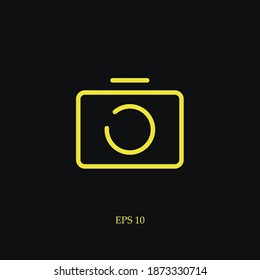 photo camera line icon, outline vector illustration.