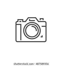 Photo camera line icon, outline vector logo illustration, linear pictogram isolated on white
