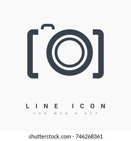 photo camera line vector icon