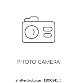Photo camera linear icon. Photo camera concept stroke symbol design. Thin graphic elements vector illustration, outline pattern on a white background, eps 10.