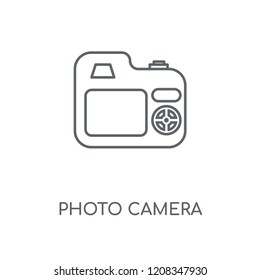 Photo camera linear icon. Photo camera concept stroke symbol design. Thin graphic elements vector illustration, outline pattern on a white background, eps 10.