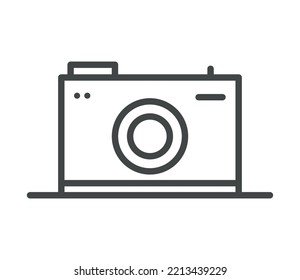 photo camera, linear icon isolated