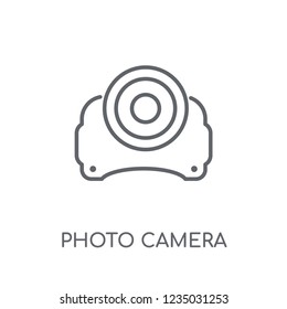 Photo camera linear icon. Modern outline Photo camera logo concept on white background from Electronic Devices collection. Suitable for use on web apps, mobile apps and print media.