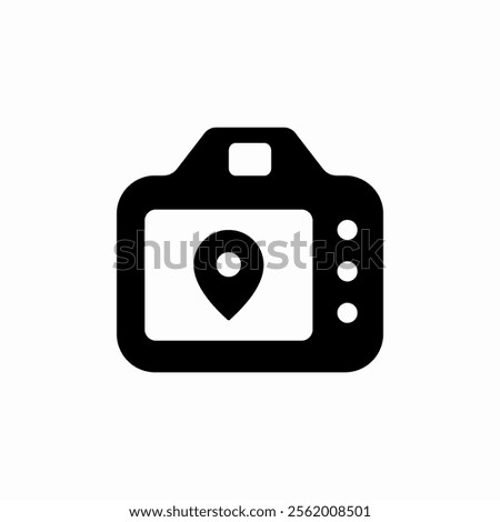 photo camera location icon sign vector