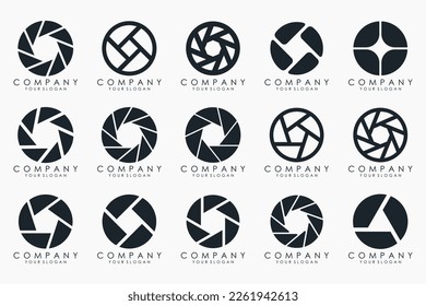 Photo and camera logo icon set. Icons of photography, image, photo gallery and photo camera.