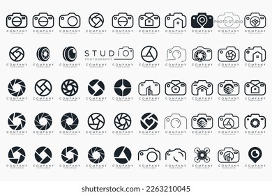 Symbol für Foto- und Kamerakonzerne. Symbole von Fotografie, Bild, Fotogalerie und Fotokamera.