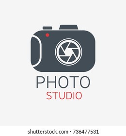 Photo camera logo. Photo Studio concept. Vector logo template