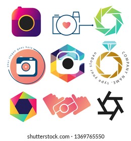 Photo camera logo template set