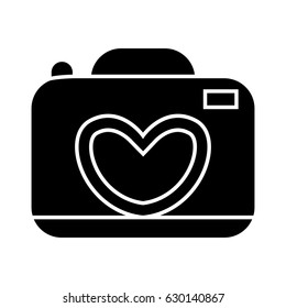 photo camera love icon
