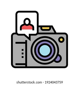 photo camera make card for face id color icon vector. photo camera make card for face id sign. isolated symbol illustration