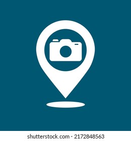 Icono de mapa de imagen de cámara fotográfica,