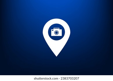 Photo Camera map pin icon, map pointer, vector illustration eps 10