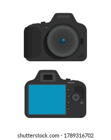 Photo camera, modern minimal flat design style, vector illustration