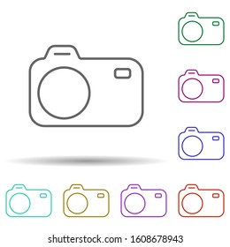 Photo camera multi color icon. Simple thin line, outline vector of web icons for ui and ux, website or mobile application