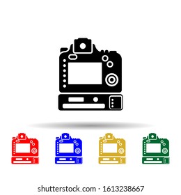 Photo camera multi color style icon. Simple glyph, flat vector of equipment photography icons for ui and ux, website or mobile application