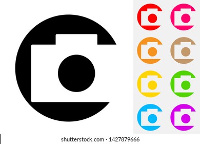 Photo Camera Negative Space Icon