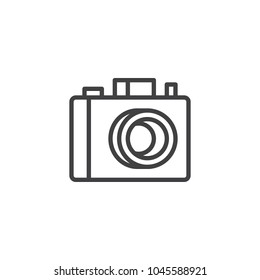 Photo camera outline icon. linear style sign for mobile concept and web design. Camera simple line vector icon. Symbol, logo illustration. Pixel perfect vector graphics