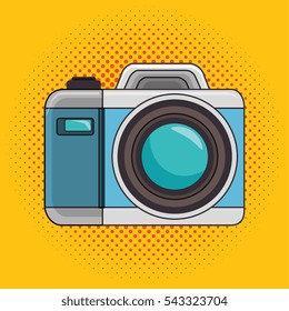 Photo Camera Pop Art Icon Design Graphic