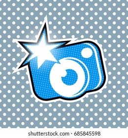 photo camera pop art vector illustration 
