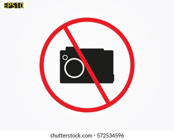 photo camera, prohibition, icon, vector illustration eps10